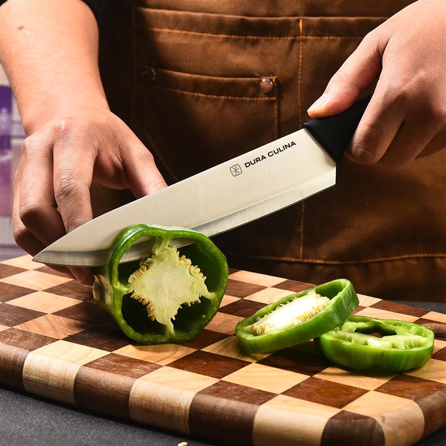 6-Piece Knife Set - High Carbon Stainless Steel Kitchen Knives with Ergonomic Handles, Blade Guards,