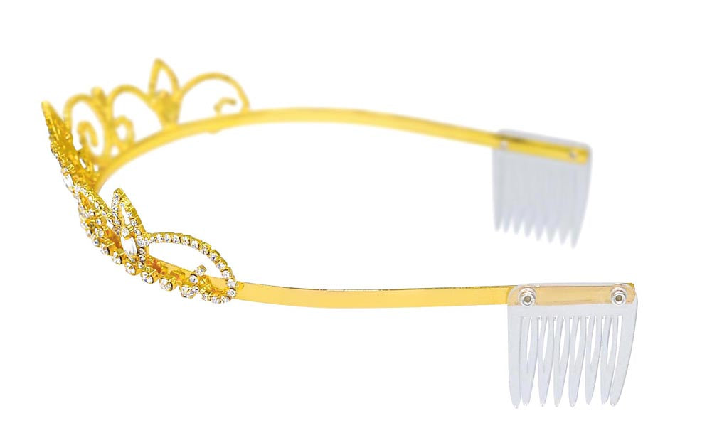 #16232G - Royal Regent Tiara with Combs - Gold Plated