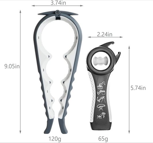 UNIVERSAL BOTTLE AND JAR OPENER SET- GREY