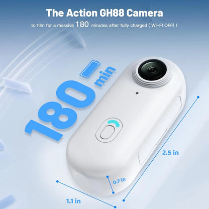 Thumb-Size WiFi Mini Camera  Action Cam with 32GB White